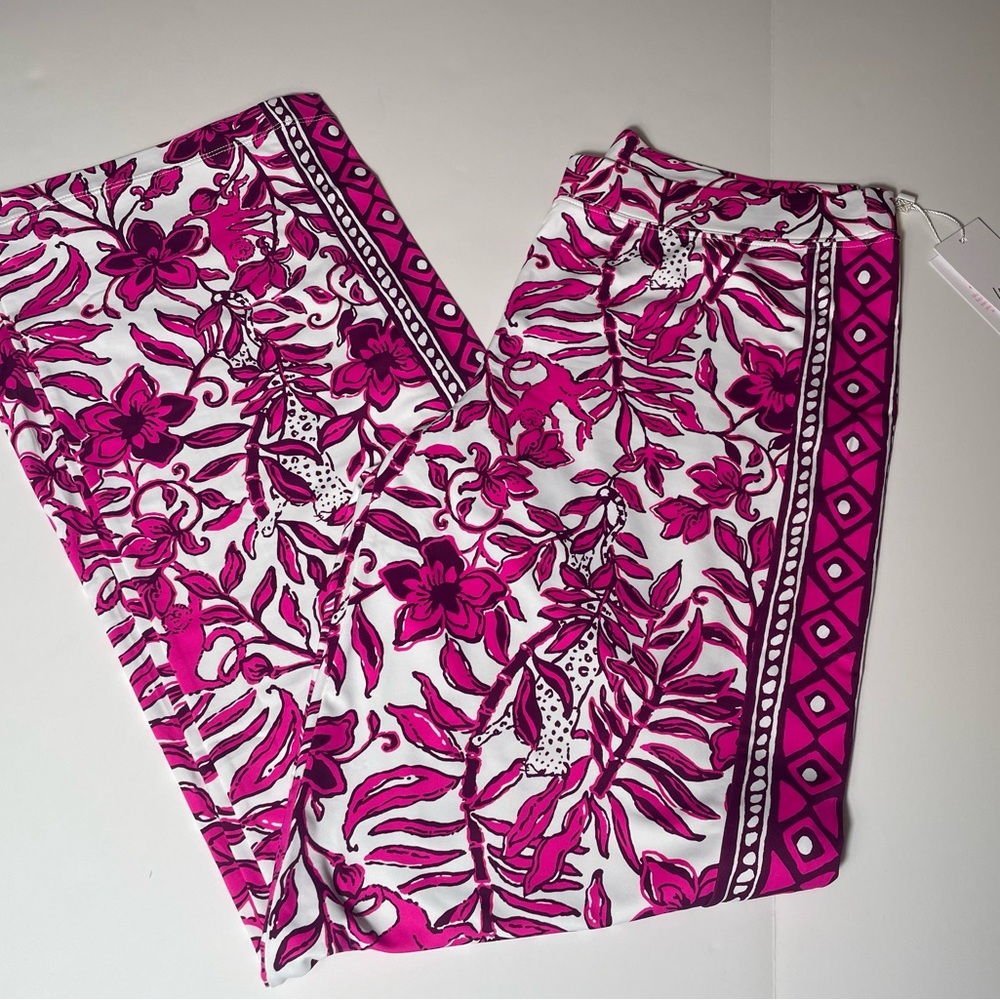 NWT Lilly Pulitzer Grenada UPF 50+ Knit Pant - Size Med - Elderflower Blossom
